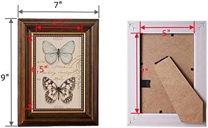 Xzjmy 5x7 inčni okviri za slike, seoska kuća rustikalni okvir za slike setovi sa pleksiglasom,uznemireni okviri za fotografije za stol & amp ;zidni displej, Set 2