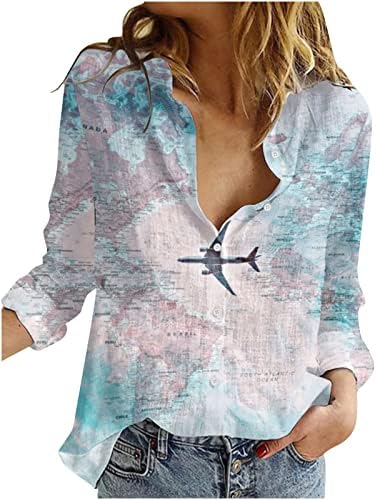 Teen Girl Camisole Tank Cardigan bluza Ispiši bluze s dugim rukavima Jesen Zimska bluza 2023 F6