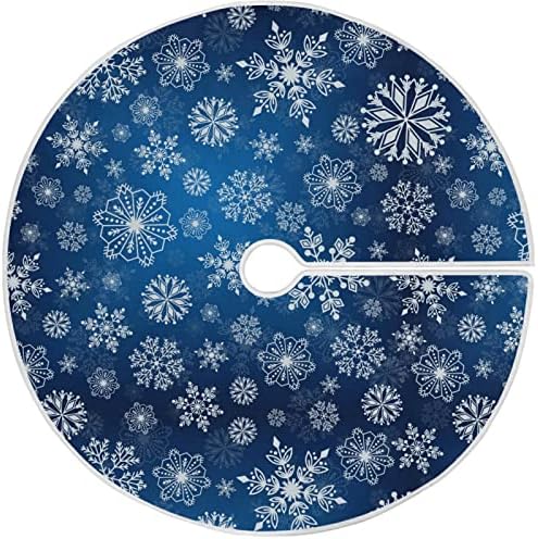 Oarencol Božićne snježne pahuljice Snowy plavi uzorak Božićna suknja od 36 inča Xmas Holiday Party Tree Detaos