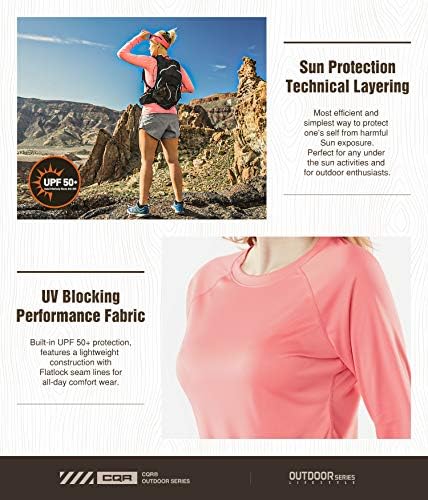 CQR Ženska UPF 50+ dugih rukava MAJICA ZA ZAŠTITU Sunca, vanjske hladne suhi atletske performanse planinarske majice