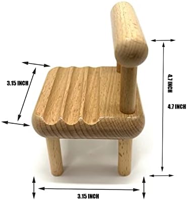 Pletmin Slatka mini stolica Držač telefona sa 3 uglova Podesivi držač telefona za različite prilike, Drveni štand kartice za prikaz za stol, montažu, kompatibilna sa karticama i pametnim telefonima