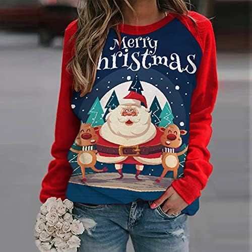 Grafički duksevi Crewneck Božićni duksevi dugi rukavi pulover labavi ženski Duks trendi slatki vrhovi