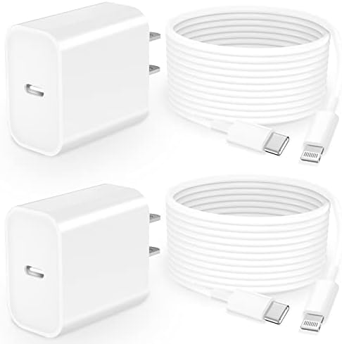 [Apple MFi Certified] iPhone 14 Pro Fast Charger, Eklasse 2pack 20W PD USB-C Power Wall Charger sa 2pack 6FT