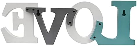 E-view drvena slova znak Dekorativni drveni blok znakovi Samostojeći izrez riječi uznemiren znak Teal za policu