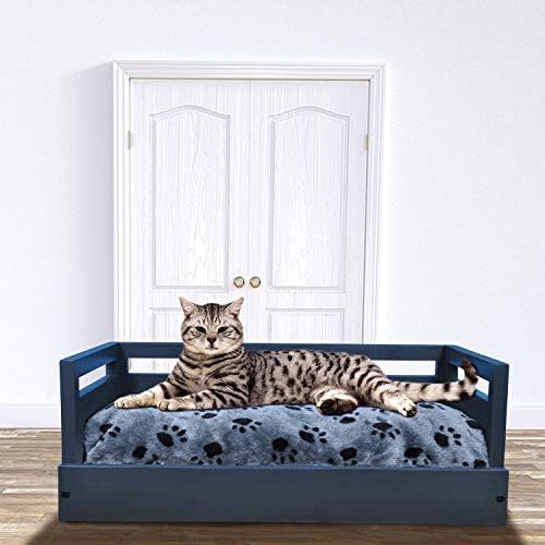 Ikonični kućni ljubimac Sassy Paws drveni krevet za kućne ljubimce sa šapom tiskanim udobnim jastukom