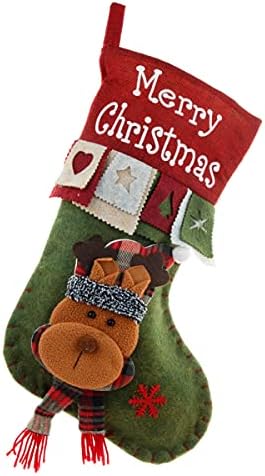 Božićne čarape, Porodične čarape sa 3D Slatkim snjegovinskim lepom Santa Claus, Xmas Čarapa za kamin Božićno drvce Viseće ukrase Pokloni, viseće poklon vrećice za ukras za odmor za odmor