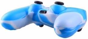 258stickers® PS4 kontroler Silikonska zaštitna futrola - Fantazija bijeli plavi camo