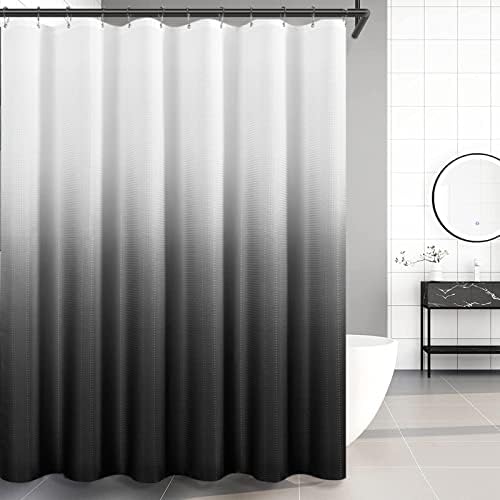 Crna tuš za zavjese crno-bijele tuš za tuširanje za kupatilo Teksturirana tkanina za kupanje