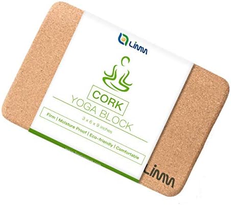 LIMM Cork joga blokovi - prirodna i održiva pluta joga opeka za prateće joge Poze - 3 x 6 x 9 inča protiv klizanja