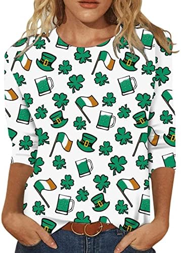 Majica za Dan Svetog Patrika žensko srce smiješna posada vrat prevelike Irske majice za odmor