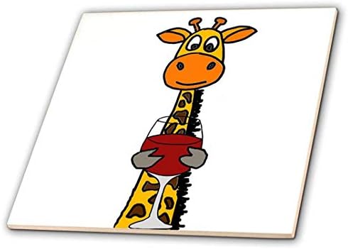 3drose smiješna slatka žirafa za piće crveno vino, 4 x 4