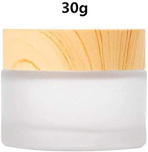 Healthcom 6 kom 30 Gram / 30 ml prazne tegle okruglo mat staklo kozmetička krema tegla bočica drvo