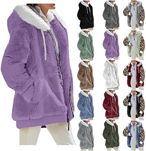 Twwone zimski runo kaputi za žene Hodded Warm Sherpa Jakne duksevi pulover plus veličine plišane odjeće