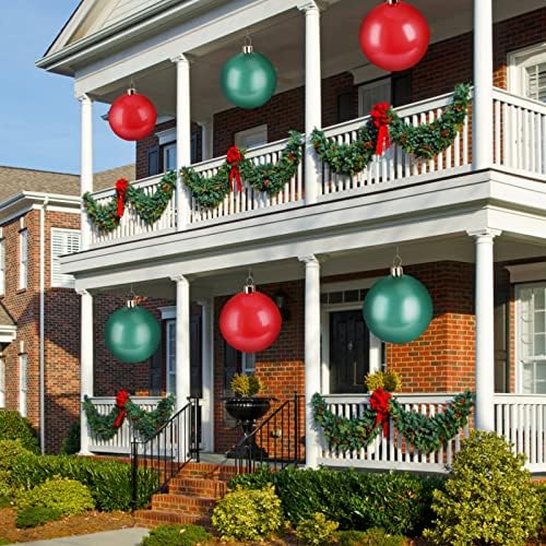 Božićne kugle na naduvavanje, 25 inčni ukrasi za božićnu loptu PVC Božićni ukrasi Ball Oversized božićne kugle za unutrašnje vanjske vrtne Dvorišne praznične zabave dekoracije, zelene