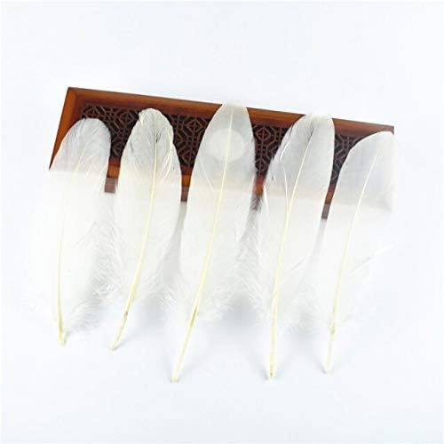 Zamihalaa 10 / 100kom gusko perje od tvrde motke DIY perje za izradu nakita za izradu nakita vjenčani ukras šešir Plumas Accessories 13-20cm - Off bijelo perje - 10pcs