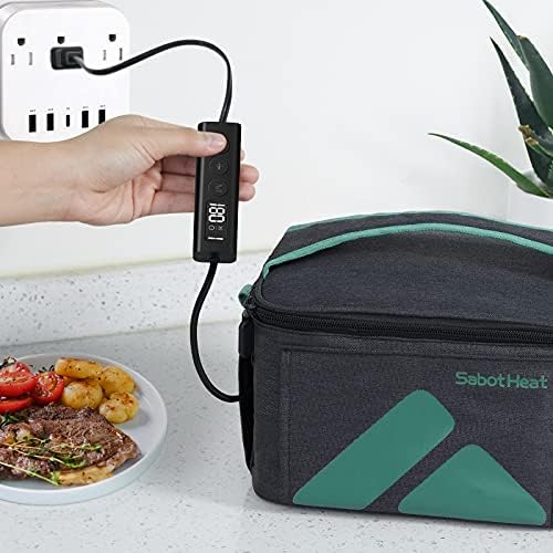 SabotHeat Smart Portable pećnica-6 podesivi nivoi topline & tajmer lični Mini pećnica za podgrijavanje/kuhanje, prijenosni hrane grijač kutija za ručak za rad, lični Mini pećnica za dom, 120v110w (crn)