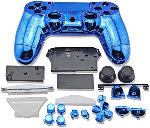 Potpuni set Zaštitni gumbi za kućište kućišta za PS4 za PlayStation 4 Dualshock 4 bežični kontroler hrom plavi