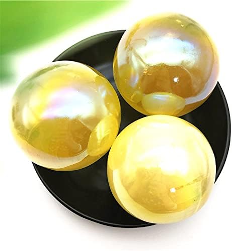 Binnanfang AC216 1pc Prirodni šareni bijeli selenit Ball Electroplated Aura Pink Gips Kristalna sfera kugla ukrasna