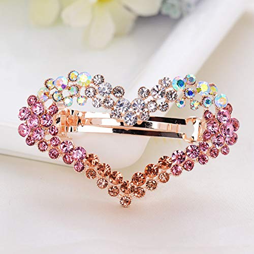 Acamifashion Hair Barrettes Oblik srca Gradijent Rhinestone Inlaid Uređaj za kosu za kosu za kosu Ženska bareta