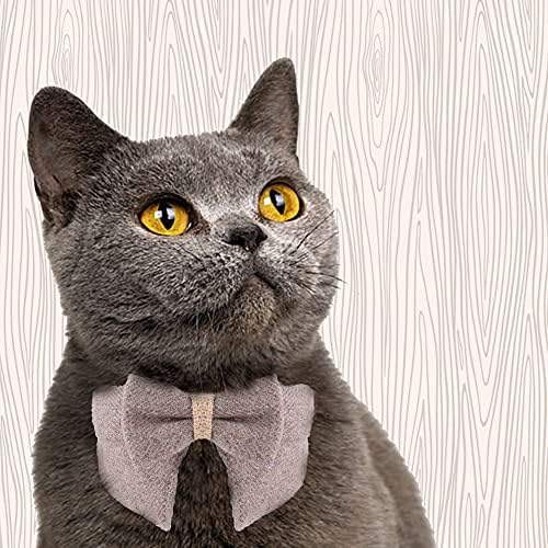 Thumberly Cat ovratnik sa leptir mašnom & amp; zvono, 3-načini za nošenje filc šal salveta Podesiva udobna izdržljiva odvojiva kragna za mačiće mačke štene malog psa