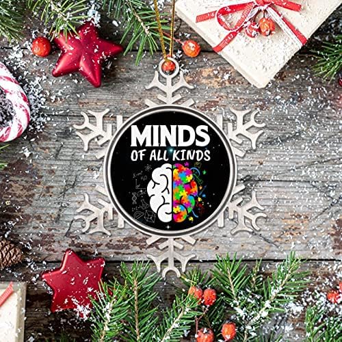 Umovi svih vrsta Neurodiverzitet mozak Božić Ornament za djecu autizam svijest dekoracije Božić