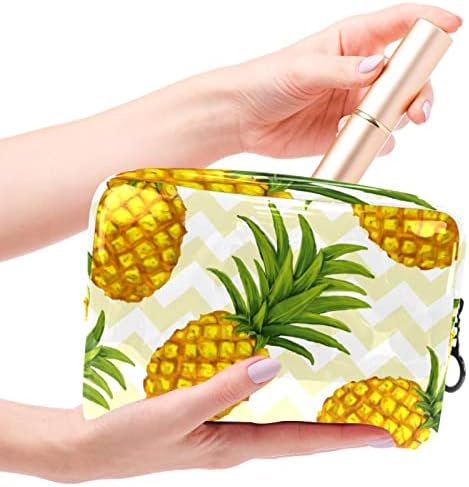 Tbouobt kozmetičke torbe šminke za žene, male šminkerne torbe za putne vrećice, tropski voćni ananas žuti val moderan