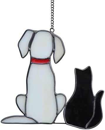 Nuzujx vitraji za pse i mačke vješalice za kućne ljubimce Memorijalni Suncatcher za Kućni dekor