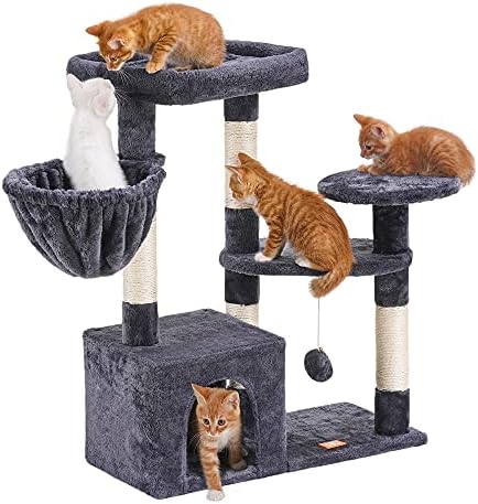 Heybly Cat Tree Cat Tower Condo sa stubovima za grebanje prekrivenim sisalom i prostirkom za hlađenje