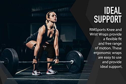 Rimsports omota koljena za dizanje tegova - Powerlifting, vježba i čučnjevi - omotač koljena - smanjuje stres na kvadricepsu - idealna elastična podrška i čvrstoća na kompresiju za muškarce i žene