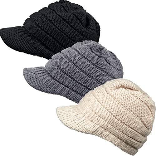 Satinior Women Zimske pletene šešir Zima Brim Beanie HATS za žene Slouchy Beanie kapa sa vizirom