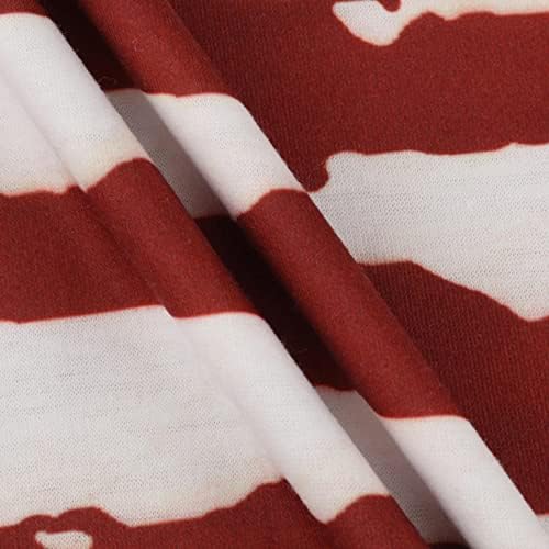 YUNDAN WOMENS kratki rukav V rect majice Ljeto labavi povremeni patentni zatvarač Tee američka zastava Patriotski bluze 4. jula