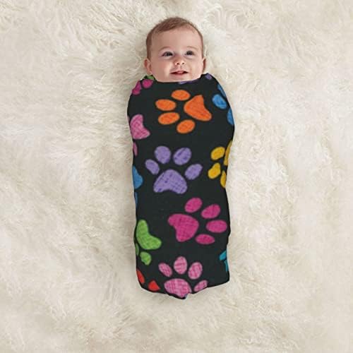 Rainbow Paw šap Print Baby Blaket Primanje pokrivača za novorođenčad novorođenčad swint wrap