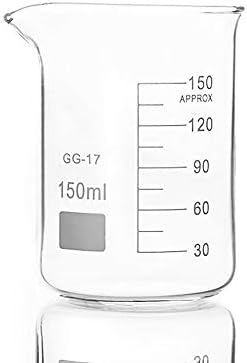 Planinska muška laboratorija 4pcs 150ml čaša stakla u niskom obliku za hemiju laboratorijskog laboratorija mjerenje zadebljanog ureda za obrazovanje