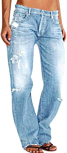 Ravne traperice za žene za žene raširene rublje niske traperice za žene Cargo Jean pantalone za žene