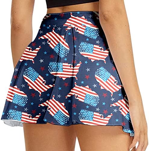 4. srpnja Sjedinjene Države zastave Atletske Skorts suknje s kratkim hlačama za žene visokog struka nagluda