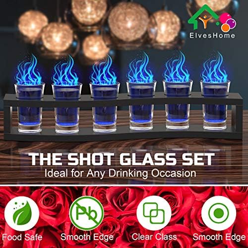 Shot Glass Set sa tacnom, držač čašica 6 pakovanje Shot Glass Set 1.2 oz, Shot Glass poslužavnik,