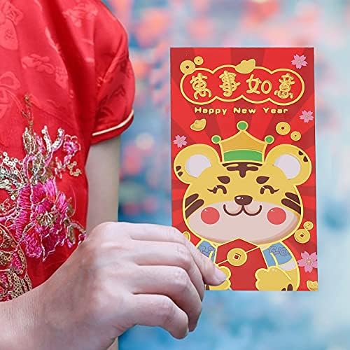 Abaodam 2022 kineska Nova Godina crvene koverte, godina Tiger Kineski crveni paketi novac džepni Prolećni Festival