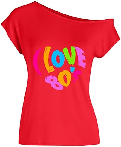 Tunike za žene ljeto žene Volim 80-ih godina Off The should T Shirts Disco 80s kostime Tops Under Shirts