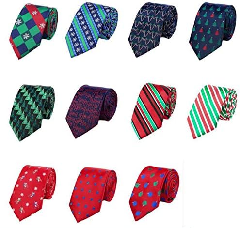 Andongnywell muške Božićne kravate klasične svilene kravate tkane žakard kravate za vrat Santa
