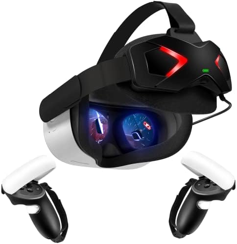 QWOS RGB Glap za glavu baterije sa kontrolerom Zaštitnik za oculus Quest 2 - Baterija Elite