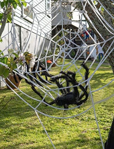 NORSENS 12ft paukova mreža + 30-inčni džinovski pauk za Noć vještica sa 200sqft rastezljivim