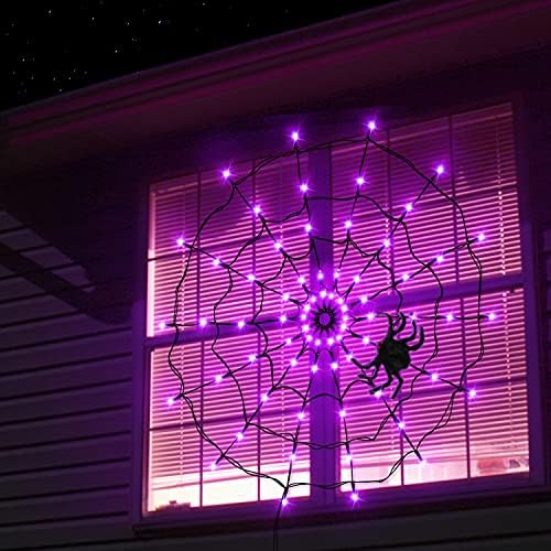 Makion Halloween Decorations Spider Web Lights, 70 LED 8 modovi vodootporna mrežasta svjetla na baterije