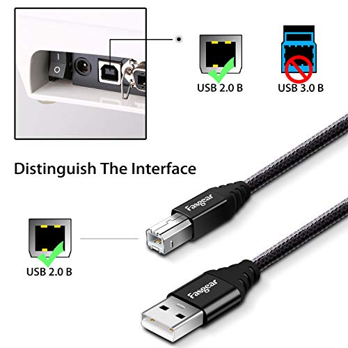 Fasgear USB B 2.0 kabl za štampač: USB A Do B kabl za skener USB 2.0 najlonski pleteni kabl za