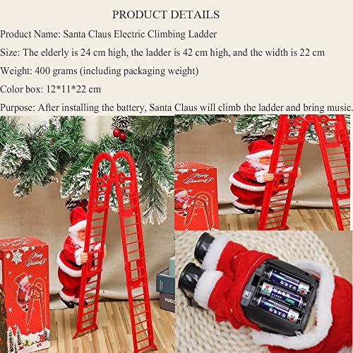 Fangfhu Santa Claus penje se na ljestvicu, električni santa claus Handstand Dance, Elk Pull Cart Božićni padobran