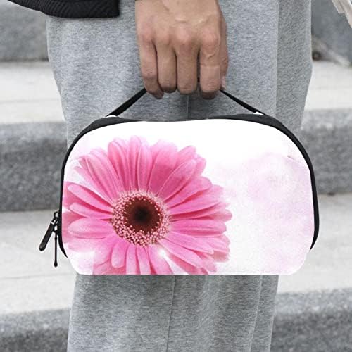 Kozmetička torba za žene, preslatke prostrane vodootporne torbe za šminkanje putne roze Daisy toaletne torbe