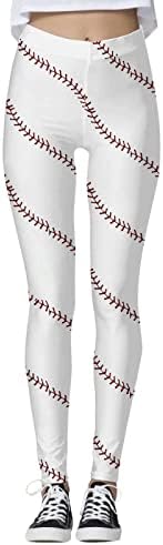 Tajice sa bejzbol printom za žene visokog struka za trčanje Yoga helanke Ultra meke brušene rastezljive udobne atletske pantalone za teretanu