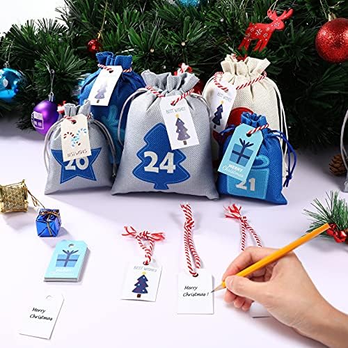 Cabilock 1Set Božić Advent kalendari torbe DIY kalendar vezice torbe poklon torbe dekorativni