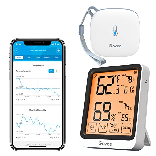 Govee Higrometer termometar Wireless 2-Pack snopovi, Digitalni senzor Temperature vlažnosti sa upozorenjem o aplikaciji, 2 godine skladištenja podataka, daljinski Monitor za sobni staklenik inkubator vinski podrum