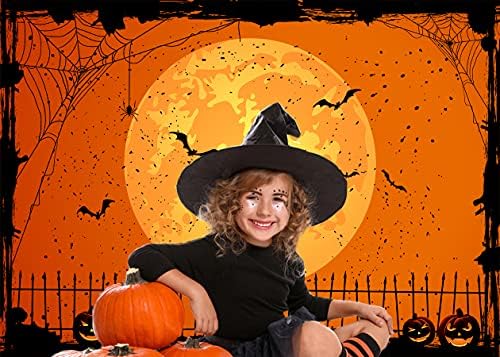 CYLYH 7x5ft sretna noć vještica narandžasta pozadina Halloween Eve BackdropHalloween Party Lantern mjesec šišmiš