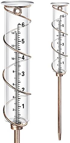 X-PREK Vintage smeđe staklo za mjerenje kiše na otvorenom-lako za čitanje odvojive 6 kiše sa metalnim